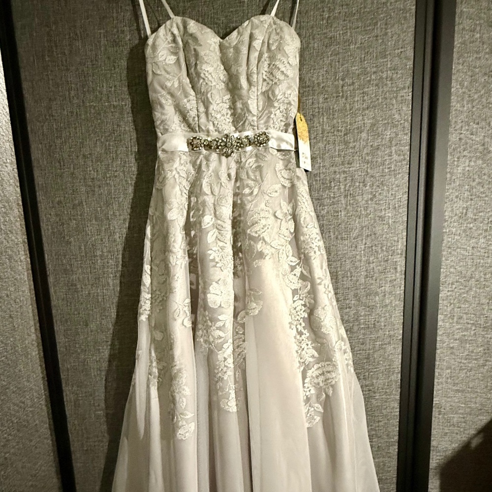 Silver/Gray Embroidered Sequin Formal Dress